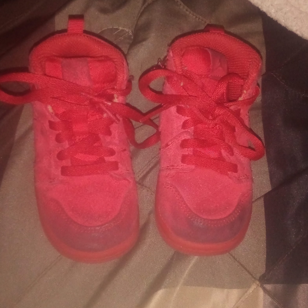 Red high top airforces